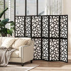 HOMCOM 6 Panel Geometric Pattern Freestanding Room Divider for Bedroom - Black-Folds down to a slim 4" (10.2 cm) thickness for compact and easy storage 

