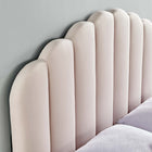 Modway - Veronique Performance Velvet Tête de lit jumelée, Rose-Accents de bord festonné