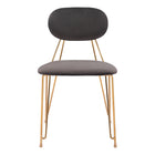 Zuo Georges Dining Chair - Grey/Gold - Set of 2-Soft and smooth velvet fabric