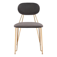 Zuo Georges Dining Chair - Grey/Gold - Set of 2-Soft and smooth velvet fabric