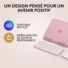 Logitech - Casa Pop-Up Desk - Rose-Témoins lumineux (LED): Clavier et pavé tactile
