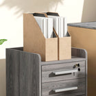 HOMCOM Vertical Mobile Filing Cabinet with Lockable Drawer - Grey-Five wheels for easy movement, with 2 brakes and a middle caster for safety
