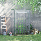 Outsunny 40"L x 20"W x 59"H Walk-in Garden Greenhouse with Steel Frame and Roll up Door- Galvanized steel frame is strong and steady
 