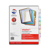 Staples - Ensemble de Séparateurs en plastique pour étiquettes Better Print & Apply, 8 onglets, Couleurs Assorties-Les séparateurs à onglets fixes vous permettent d’organiser vos projets, vos documents personnels et plus encore