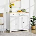 HOMCOM 39.8" L Sideboard Buffet Cabinet with Storage - White-Three-level adjustable shelves meet various storage needs