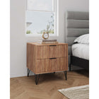 Manhattan Comfort DUMBO 20.07" Modern 2-Drawer Nightstand - Golden Brown-Includes 2 Full Extension Drawers Designed in Vertical Textured Ribbed Lines