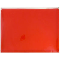 JAM Paper Enveloppes en plastique/poly à fermeture à glissière, 9 1/2 x 12 1/2 po, rouge, paq./12-Matériau : plastique
