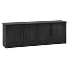 Hudson&Canal Thornwell TV Stand for TV's up to 78" - Black Grain-Features four doors with enclosed cabinets and 4 shelves for ample storage