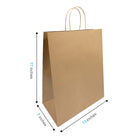 Reliabag Paper Bags - Twist Handles - 13" W x 7" D x 17" H - Kraft - 250 Pack-Re-enforced Twisted Twine Handles