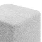 Modway - Callum Tissu carré tissé en bruyère de 17" Rembourré Ottoman - Tissage à bruyère gris clair-8