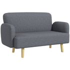 HOMCOM - Canapé 2 places avec rembourrage épais et pieds en bois - gris-Siège rembourré avec accoudoirs pour plus de confort lors des longues assises 