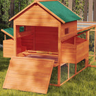 PawHut 137" Chicken Coop with Run Nesting Box - Orange-A ventilated roosting area provides air circulation and light 