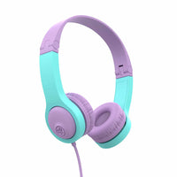 JLab JBuddies Gen2 Folding Wired Headphones - Pink/Teal-Designed for Ages 2+