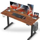 IMHome - Bureau assis-debout électrique réglable en hauteur avec 3 réglages de mémoire - 55 po x 24 po - Plateau brun / structure noire-Améliorez votre espace de travail avec le bureau assis-debout électrique IMHome, une solution polyvalente et riche en fonctionnalités pour les bureaux à domicile et les environnements professionnels. Ce bureau réglable en hauteur permet un ajustement électrique fluide de 28 po à 47 po (72 cm à 118 cm), vous permettant de passer facilement de la position assise à la position