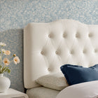 Modway Annabel Stain-Resistant Performance Velvet Twin Headboard - Alabaster-7 Adjustable Mount Positions