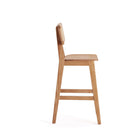 Manhattan Comfort Versailles 15.75" Industry Chic Counter Stool - Nature - 2 Pack-Features an Ashwood Foot Rest