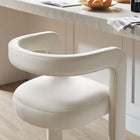 Modway Winslow Performance Velvet Bar Stool - Alabaster-Stainless Steel Footrest