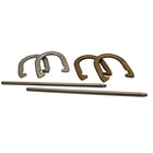 Triumph Steel Horseshoes Set - Brown/Grey-DURABLE, LONG-LASTING: Ultra-durable powder-coated gold and silver hammer finish won't fade
