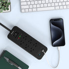 ShoppingAll Huntkey Surge Protector Power Strip with 6 Outlets and 2 USB Ports - 4' - Black-Up to 1080 joules of surge protection helps defend electronics from voltage spikes, while the overload protection switch cuts power when the external load is too high