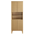 Modway Render Tall Bathroom Storage Cabinet - Oak-8