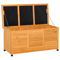 Outsunny - Coffre de rangement en bois 75 gallons-Comprend un espace ample et ouvert pour placer la plupart des outils et accessoires  
