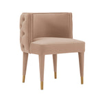 Manhattan Comfort - Chaise de salle à manger moderne Maya 61 cm en velours capitonné - Nude-10