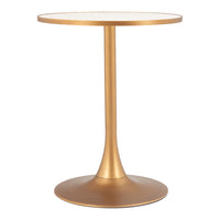 Zuo Bite Bistro Table - Beige/Gold-Faux Terrazzo MDF round shape tabletop