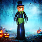 Outsunny 8' Lit Inflatable Pumpkin Ghost in A Hat Halloween Decoration-Plug in to set up 