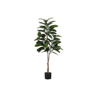 Monarch Specialties 52" Artificial Indoor Rubber Tree - Floor - Black Pot-Add a vibrant burst of greenery to any floor of your home or office with this 52" tall artificial indoor rubber tree in a 5" black pot