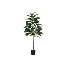 Monarch Specialties - Plante Artificielle - 52 po H - Arbre À Caoutchouc - Mis En Pot - Touche Réelle - Feuilles Vertes - Pot Noir-Ajoutez une touche vivifiante de verdure à n'importe quel étage de votre maison ou bureau avec cet arbre en caoutchouc artificiel de 52 po de haut dans un pot noir de 5 po