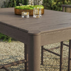 Modway Eleni Rectangle 56" Outdoor Teak Wood Rectangular Bar Table - Weathered Grey Teak-Seats Four