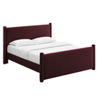Modway Rael Performance Velvet Full Platform Bed - Mulberry-6