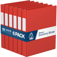 Davis Group Super économie, Reliure à anneaux en “D” inclinés 1 po, paquet de 6 – Rouge-3 Reliure À Anneaux