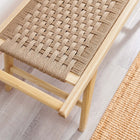 Modway Saoirse 47" Wove Rope Wood Bench - Natural-Side Supports