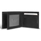 Champs Iconic Leather Center Wing Wallet - Black/Black-3 slot pockets