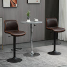 HOMCOM Counter Height Swivel PU Leather Bar Stools - Brown - 2 Pack-suitable for higher dining spots
