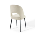 Modway Rouse Upholstered Fabric Dining Side Chair - Black/Beige - 2 Pack-Splayed and Tapered Legs
