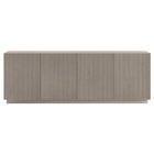 Hudson&Canal Halifax Rectangular Fluted TV Stand for TV's up to 75" - Alder White-Features four doors with enclosed cabinets and 4 shelves for ample storage