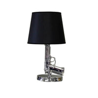 Plata Import Small Gun Lamp - Silver-gun-shaped design