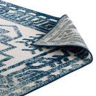 Modway - Reflect Nyssa Géométrie Géométrique Aztèque du Sud-Ouest Tapis intérieur/extérieur de 8 pi l x 10 pi L - Ivoire et bleu-8