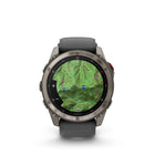 Garmin - Montre connectée GPS multisports fēnix 8 Pro - 51 mm - Titane avec bracelet en silicone graphite/noir-MESSAGERIE PAR SATELLITE - Lorsque vous vous aventurez dans des endroits hors réseau, y compris jusqu'à 50 milles au large, la technologie inReach de la montre vous permet d'envoyer des messages et de recevoir des suivis de localisation - une fois que vous avez établi un lien satellite - sans avoir besoin d'une connexion téléphonique.
