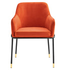 Modway Jovi Performance Velvet Dining Armchair - Black/Orange - 2 Pack-8