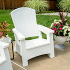 Suncast Adirondack Chair with Storage - White-Comfortable and ergonomically friendly.