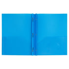 JAM Paper - Chemises POP colourées en plastique - chemises durables à 2 pochettes avec attaches métalliques - bleu - 6/paquet-Taille : 9,5 x 11,5 pouces | S'adapte facilement aux documents de 8,5" x 11"