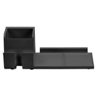 Bostitch Office Konnect Desk Organizer Power Base with Phone Stand - Black-Shallow trays organize small accessories or hold Konnect Stackables