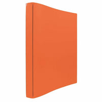 JAM Paper - Reliure à 3 anneaux en cuir italien, 3/4 po, orange (369231771)-Reliure rouge à 3 anneaux en cuir italien, 3/4 po de largeur