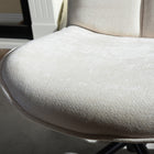 Homy Casa Relax Ergonomic Office Chair with Chenille Fabric - Ivory Beige-Stationary, wheel-free base protects delicate floors