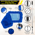 Gritt Commercial All-In-One 24” Microfiber Dust Mop Set with 72" Telescopic Handle-Provides non-abrasive, lint-free, and streak-free cleaning