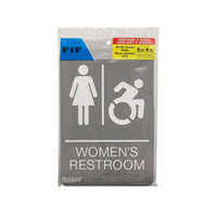 Headline Sign - Pack combiné de panneaux ADA pour toilettes pour hommes et femmes avec accès dynamique en mouvement - ​​6" x 9" - Gris/Blanc-Plastique moulé par injection de 6 po x 9 po x 1/8 po