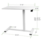 Ezywork - Bureau mobile latéral/d'extrémité réglable en hauteur - Blanc-Capacité de poids de 17 lb